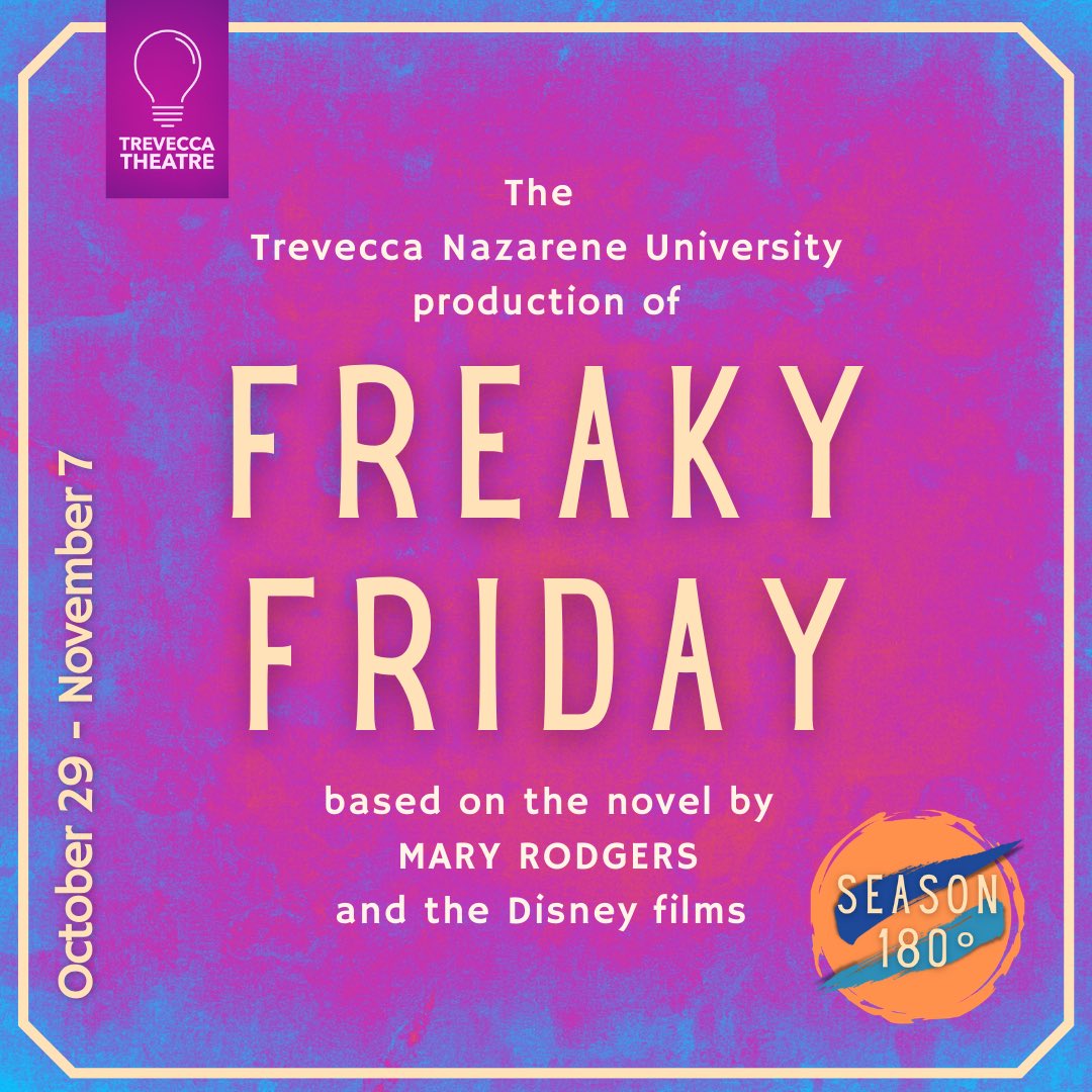 treveccatheatre's tweet photo. Based on the book that’s sold over a million copies, this energetic musical adaptation may just be the best version yet! FREAKY FRIDAY is more than a teenage, sci-fi, body-swap thriller. It’s a story for us all about recognizing our differences while also finding common ground. https://t.co/SnVOBwzLrB