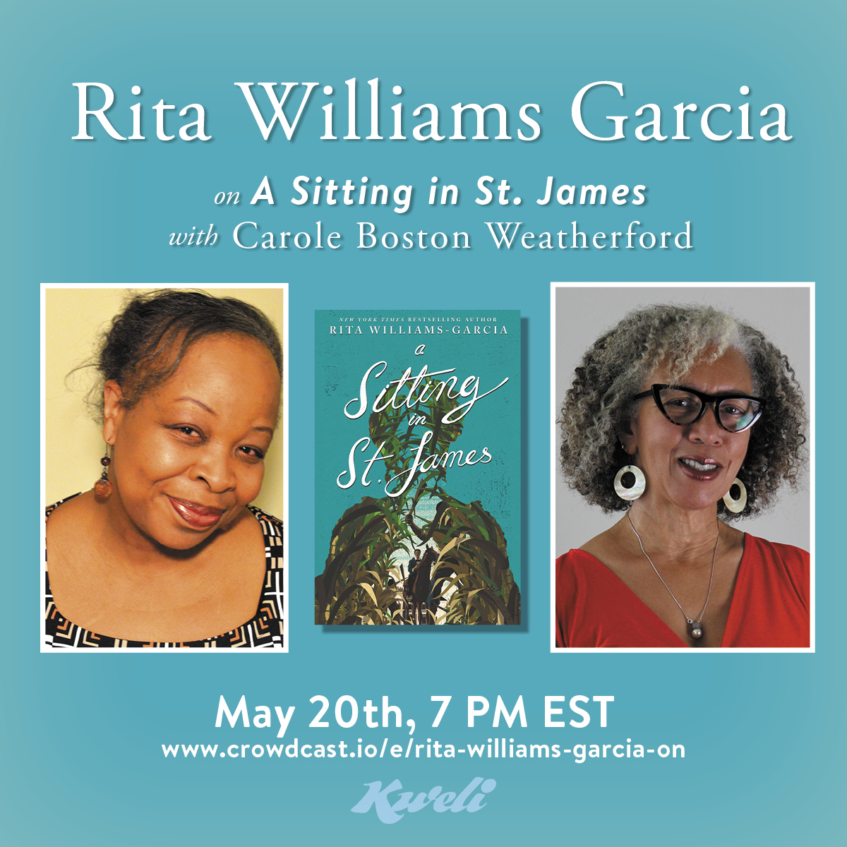 kwelijournal's tweet image. Tonight at 7pm,  we celebrate Rita Williams Garcia’s latest gift to us all: her forthcoming novel, A Sitting in St. James. we can’t imagine a better time for this historical fiction novel. Register here:crowdcast.io/e/rita-william…