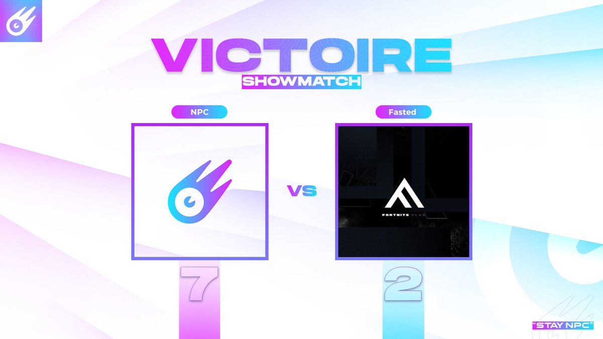 NoPovClan's tweet photo. Après les avoir gagnés en Build Fight et Box Fight, la victoire en Zone Wars ne pouvait se faire attendre !
@SaiitoooBTW et @SyzerSZN remportent leur ShowMatch face à @FastedClan_ au score de 7 à 2 🥳 !
Bravo tout de même à leurs joueurs qui se sont bien battus 👏
#StayNPC ☄️ https://t.co/KyE2QkdXwA
