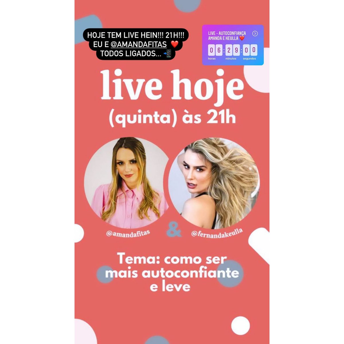 WalVale_NandaK's tweet photo. Stories @FernandaKeulla Hoje tem Live Hein!!! 21h!!! Eu e @amandafitas ❤ Todos Ligados... Tema: Como ser mais autoconfiante e leve #fernandakeulla #nandakeulla #keulla #keullovers #Instagram https://t.co/coQo5pmRvy