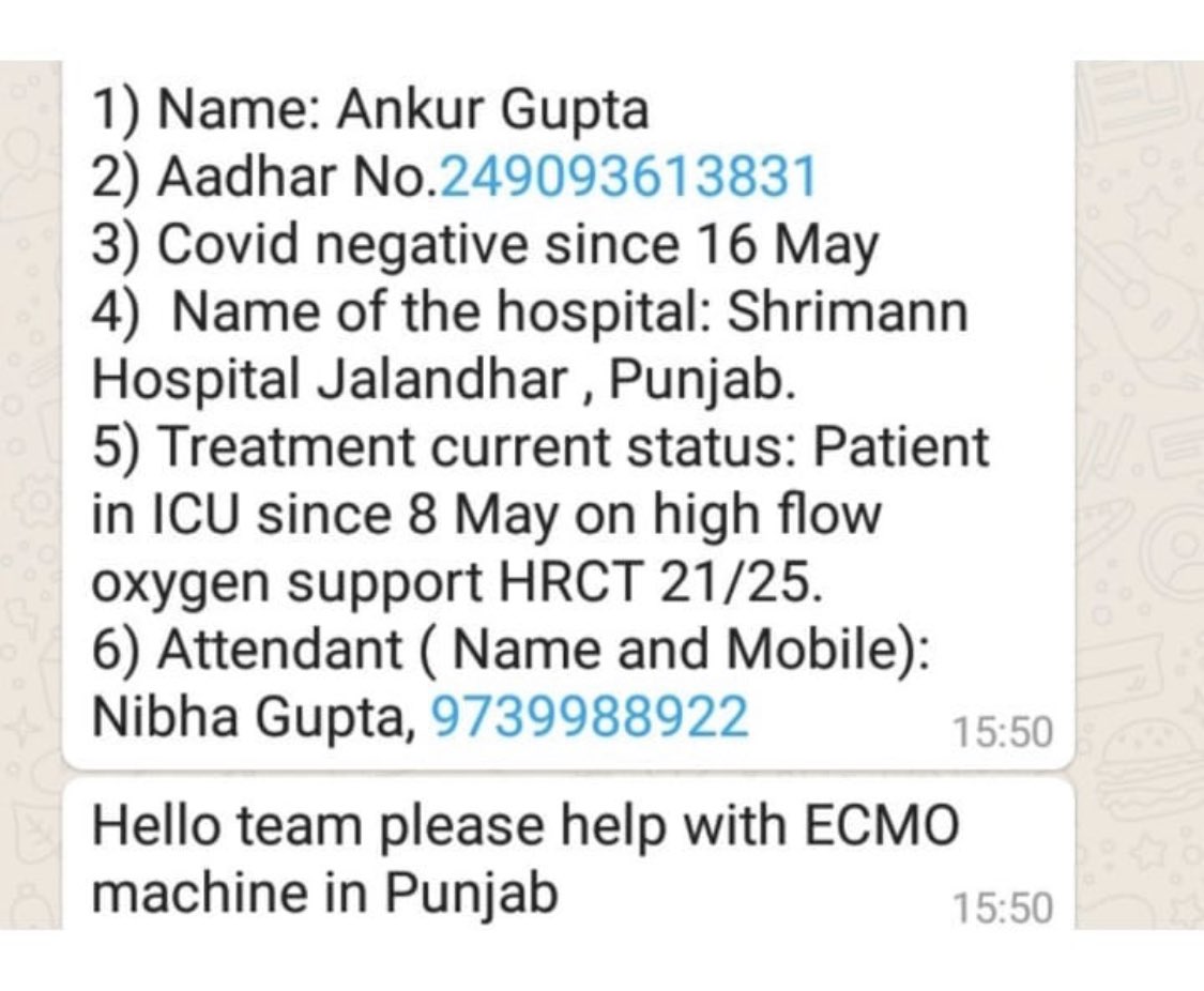 Vaishalij05's tweet photo. Any leads?
#Punjab #Jalandhar #CovidIndia #ECMO_Machine #CovidSOSIndia https://t.co/unf9wL6oAK