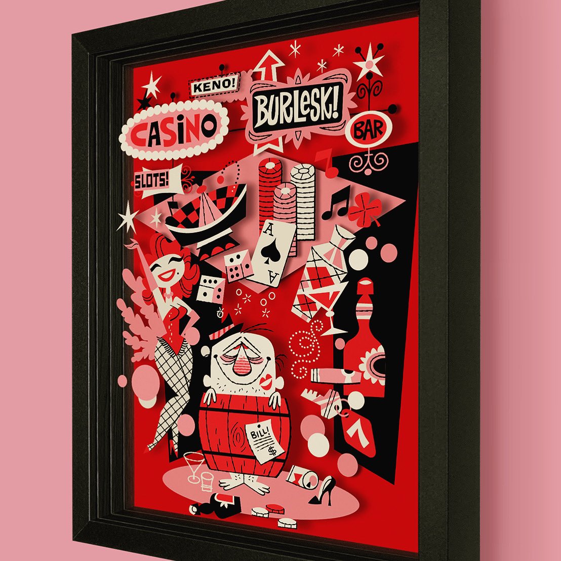 MisterRetro's tweet photo. The Casino! The Booze! The Showgirls! Such a Nite by @DEREKart - https://t.co/tKQpSAZSLJ

#art #artwork #shadowbox #3d #lasvegas #vegas #showgirls #retro #1950s #1960s #cocktails #casino #homedecor #hangover #bigcity #nightout https://t.co/HYFNGMg2hV