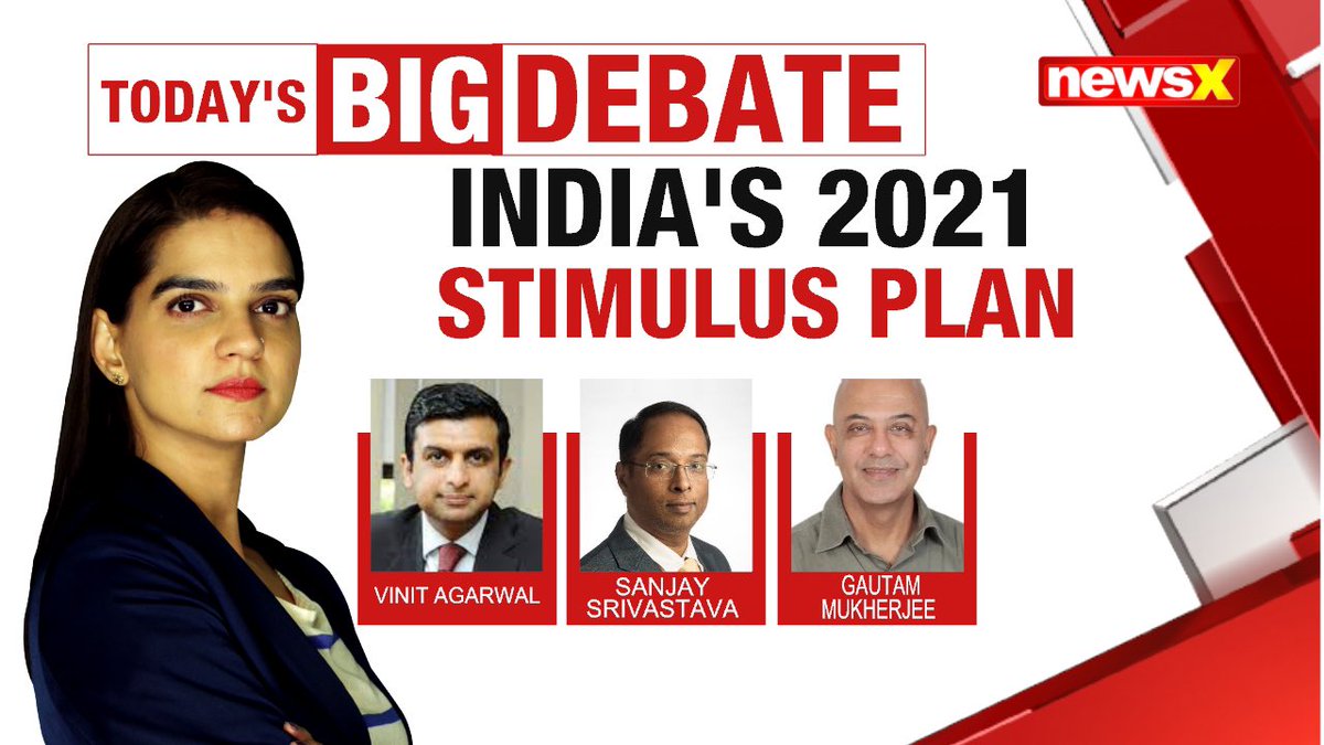 #2021StimulusPlan With the second wave slowing down, the big question is will the Modi govt announce its 2021 stimulus.
@msharma179 
@gautammuk 
@agarwalvineet 
@Sanjay_Sriv 
.
.
Watch the full discussion on #NewsX YouTube 
https://t.co/Nb1ptxaEdV https://t.co/BZmYueiwyn