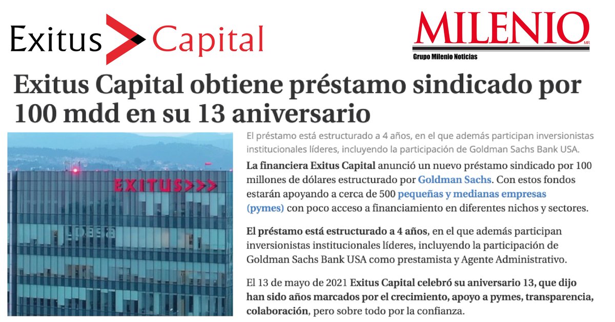 En #ExitusCapital continuamos celebrando. Estos años de experiencia en el sector han resultado en el perfeccionamiento y evolución de un modelo de negocio enfocado en su totalidad en la generación de valor a las empresas y empresarios. Juntos para #HacerCrecerAMéxico