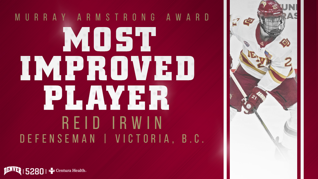 DU_Hockey's tweet photo. Award Number🖐️- This year's Murray Armstrong Award (Most Improved Player) is Reid Irwin.🏅
#PioneerTogether https://t.co/3oLjfqdxr1