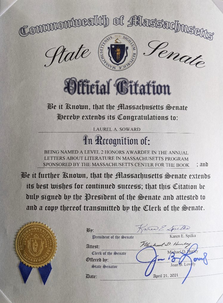 Shout out to Masco 7th grader Laurel Soward who was honored for her winning letter she wrote to Chris Colfer as part of the statewide “Letters About Literature” competition! 👏🏻📝🎉