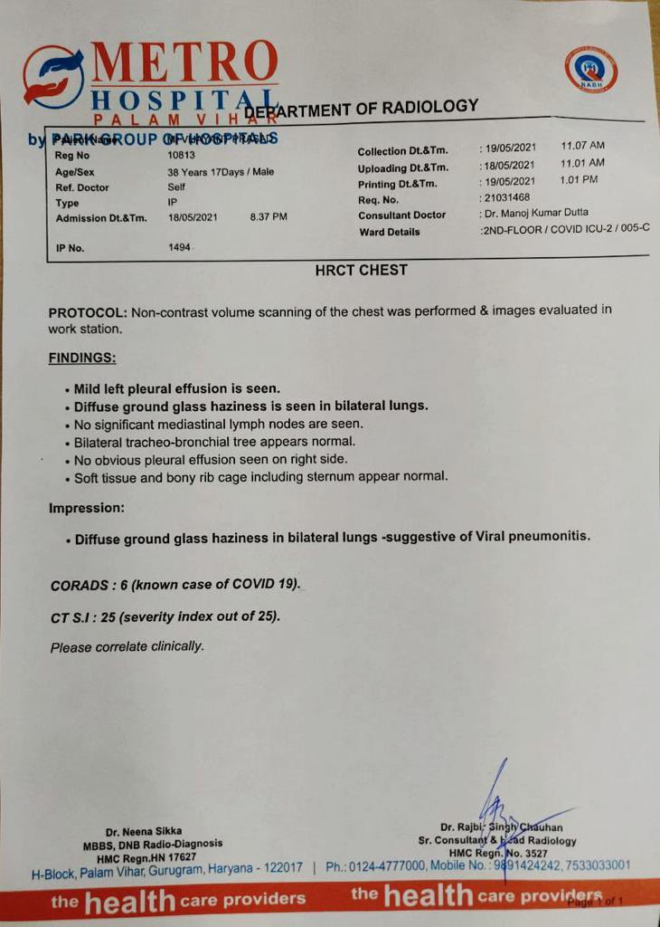 parasinghrajput's tweet photo. @SonuSood @PMOIndia @AmitShah @10metrohospital @msisodia @imVkohli @WHO @WHOSEARO @cmohry @anilvijminister @drharshvardhan
@ArvindKejriwal @aiims_nd
This is to draw your attention, that one of my friend fight with covid-19 &amp; right now he is in ICU. Doctor says 2-DG drug needed. https://t.co/PgPQLll0hy