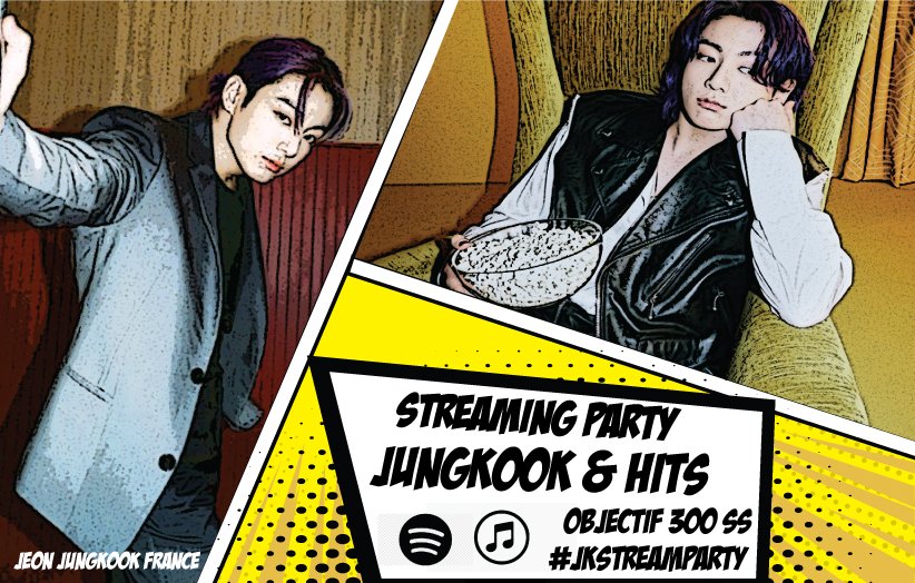 JJK_France's tweet photo. ✨Streaming Party✨
🎧Jungkook & Hits
✨Rejoignez-nous et laissez vos captures d’écran.
Objectif 300 captures!
✨Stream with us and drop your screenshots.
Our goal 300 ss!
#JKStreamParty #정국 ジョングク #JUNGKOOK
🔸https://t.co/NYYMOYN9z6
🔸 https://t.co/Ox1lnUdYdi https://t.co/9vQxgByaoP