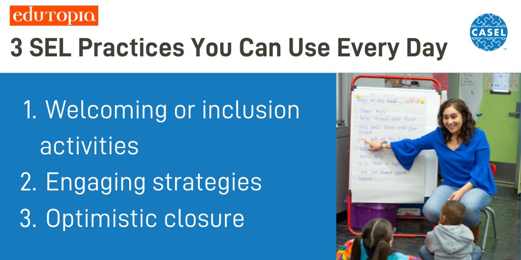 It's great to see educators building on the 3 SEL Signature Practices framework – a great foundation for bringing #SEL to any meeting or class period: edut.to/3hh7spW

See the 10 Indicators of Schoolwide SEL to dig deeper: bit.ly/39FJX3Q