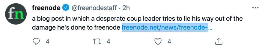 Doemela_X's tweet image. #Anonymous We will not hold ourselves bound to connect to #Freenode in which we have no voice of representation and is overtaken by kleptocrats that will sell your user data for profit. #QuotationsfromChairmanMeow
fuchsnet.ch/freenode-resig…