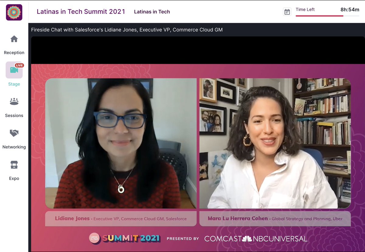 latinas_tech's tweet photo. 🔴 Live now! #LatinasinTechSummit – Fireside Chat with @LidianeJones, EVP and GM of Cloud Commerce, @salesforce @SalesforceEQ moderated by one of our Governing Board Member, @MaraLuHC !
#LatinasinTech #TechInclusion #BraziliansinTech #PanamaniansinTech #DiversityinTech https://t.co/cwQTLSED4I