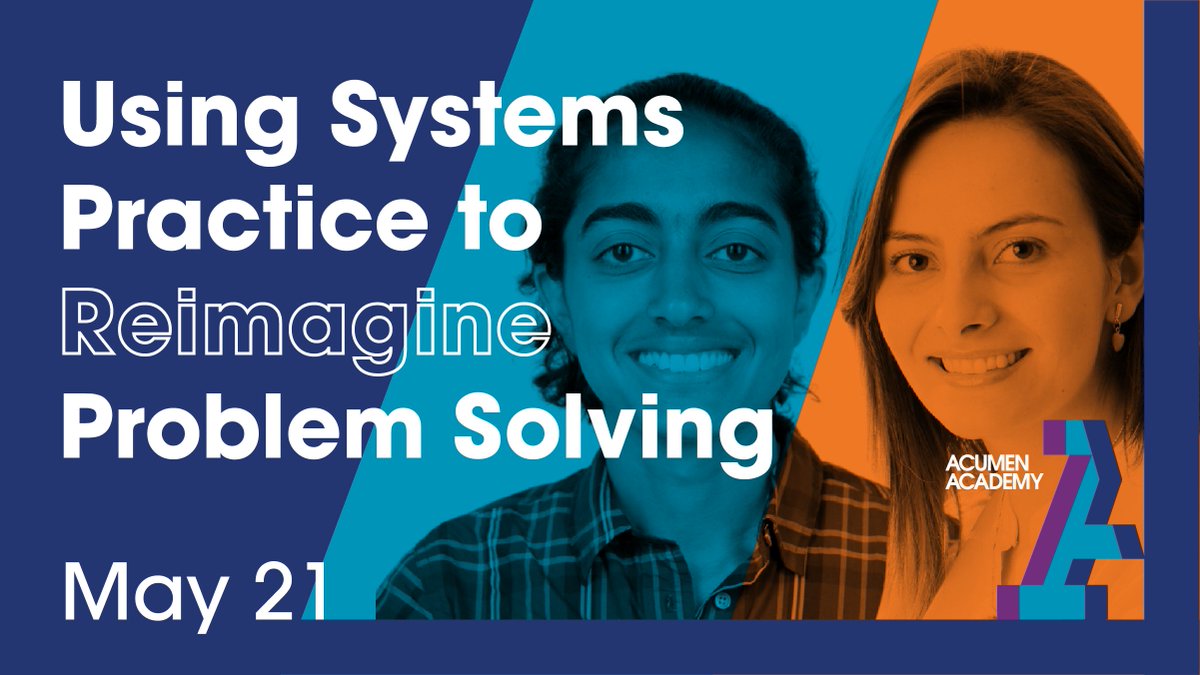 AcumenAcademy's tweet image. To solve complex challenges, we often need to look at the bigger picture. 📸

Tomorrow, join Acumen Fellow @vichij and Administrative and Financial Director of @ideaspaz Milena Gaitán to learn how to solve problems using a systems-based approach. #AABuild
bit.ly/3tO3I1K