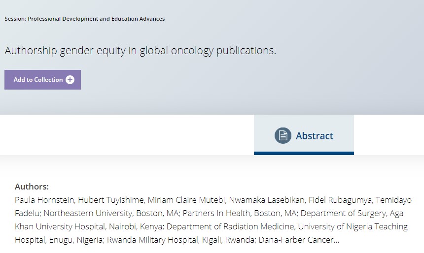 Dana-Farber Center for Global Cancer Medicine (@danafarber_cgcm) on Twitter photo Interesting analysis lead by <a href="/temidayo/">Dayo Fadelu</a> in our group, highlighting gender inequities in global oncology publication authorship. meetinglibrary.asco.org/record/196814/… <a href="/HubertTuyishime/">Hubert Tuyishime</a> <a href="/paula_hornstein/">Paula</a> <a href="/ASCO/">ASCO</a> #ASCO2021 Interesting analysis lead by <a href="/temidayo/">Dayo Fadelu</a> in our group, highlighting gender inequities in global oncology publication authorship. meetinglibrary.asco.org/record/196814/… <a href="/HubertTuyishime/">Hubert Tuyishime</a> <a href="/paula_hornstein/">Paula</a> <a href="/ASCO/">ASCO</a> #ASCO2021