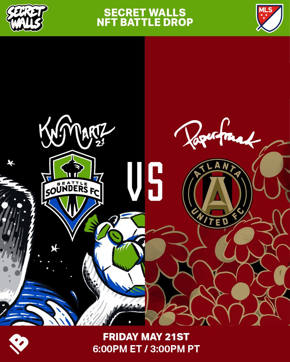 MLS's tweet image. MLS 🤝 NFTs

We’re teaming up with @thesecretwalls and @bitski for a live art battle this Friday (6pm ET), with final pieces being auctioned as our first-ever NFTs: soc.cr/lWqb30rIlZR