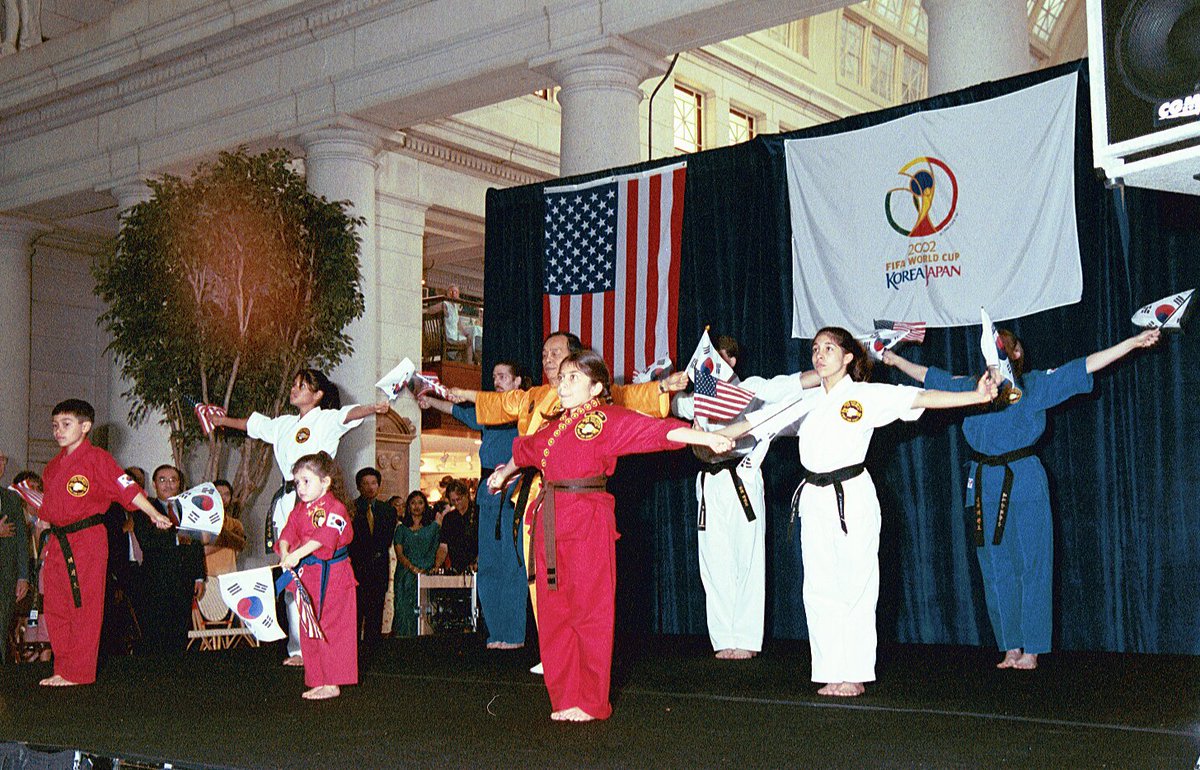 In honor of Asian American and Pacific Islander Heritage Month, today's #tbt tweet shows a Taekwondo demonstration in the Main Hall of Union Station in the lead-up to the 2002 FIFA World Cup hosted by Japan and South Korea. #unionstation #AAPIHeritageMonth