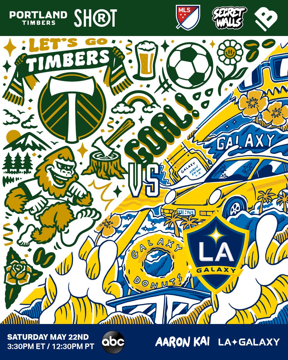 MLS's tweet image. Original match posters from the local artists will also be available as NFTs this weekend, on sale during #PORvLA &amp;amp; #SEAvATL from first kick to final whistle: soc.cr/lWqb30rIlZR