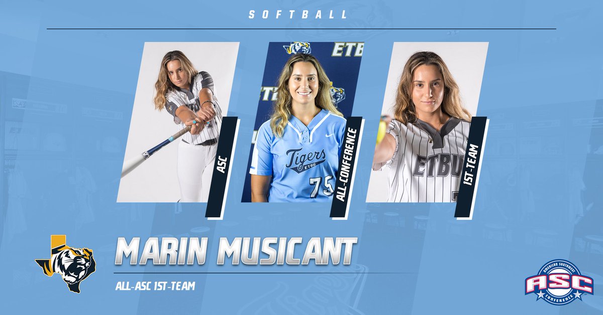 ETBU_Softball's tweet photo. ๐ค @MarinMusicant
๐
ASC ALL-CONFERENCE 1ST-TEAM
โก๏ธ https://t.co/0EfHZXiVVW https://t.co/7nQx3NjBg2