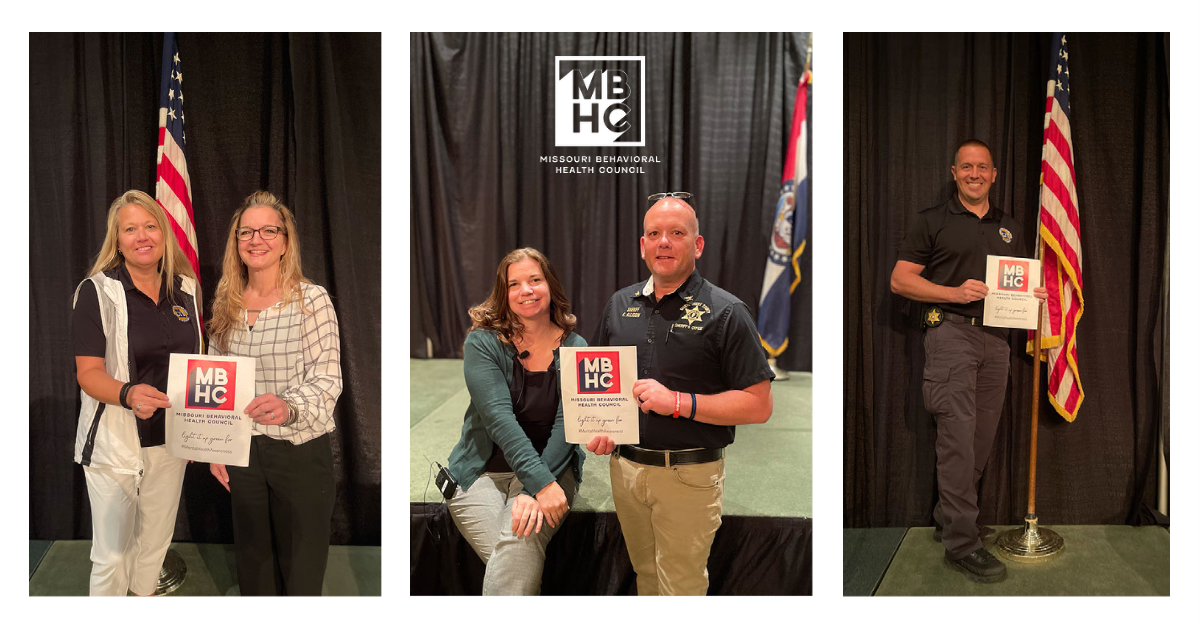 MissouriBHC's tweet photo. Thank you Kimberley Hicks, KC Rafferty, Laura Heitmann, Sheriff Allison, and Jason Klaus for taking the time to recognize our new name and logo during the Missouri Jail Administrators 2021 conference! #MHM #MBHC #MentalHealthMonth #CMHL @MOCIT4 https://t.co/s4LpmqPxiz