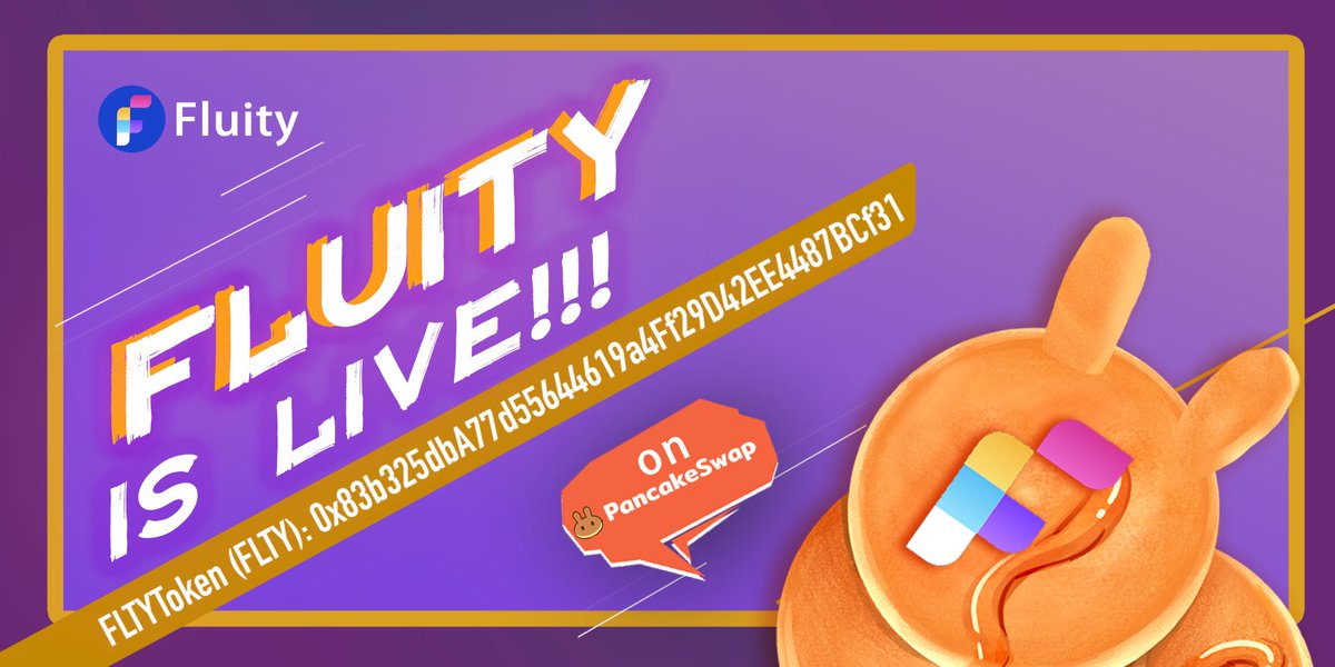 FluityFinance's tweet photo. Fluity is now live &amp; liquidity mining is open!

- Staking your $BNB to mint $FLUSD to earn 300%+ rewards in $FLTY
- ~1700% reward for $FLTY/ $BNB LP pair in farm section

Contract Addresses in pancake v1:
FLTYToken (FLTY) 
0x83b325dbA77d55644619a4Ff29D42EE4487BCf31 https://t.co/gM66iYIurS