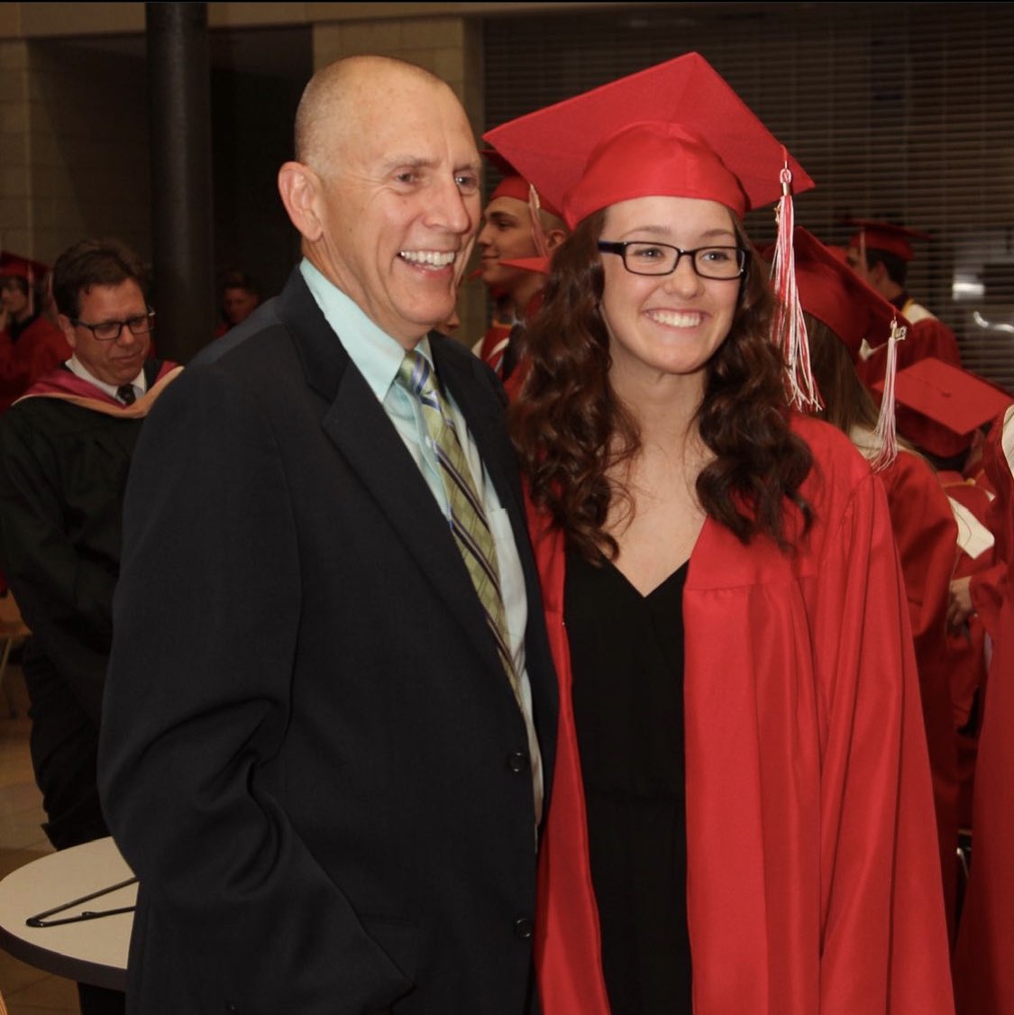 anteudovicic's tweet photo. Our first #smrocketthrowback grad day pic! The legendary Silby & Anna Stojsavljevic from 2015 with a bonus of Fix in the background!
#gorockets #smway #graduationday๐ https://t.co/AgpmpT6hDp