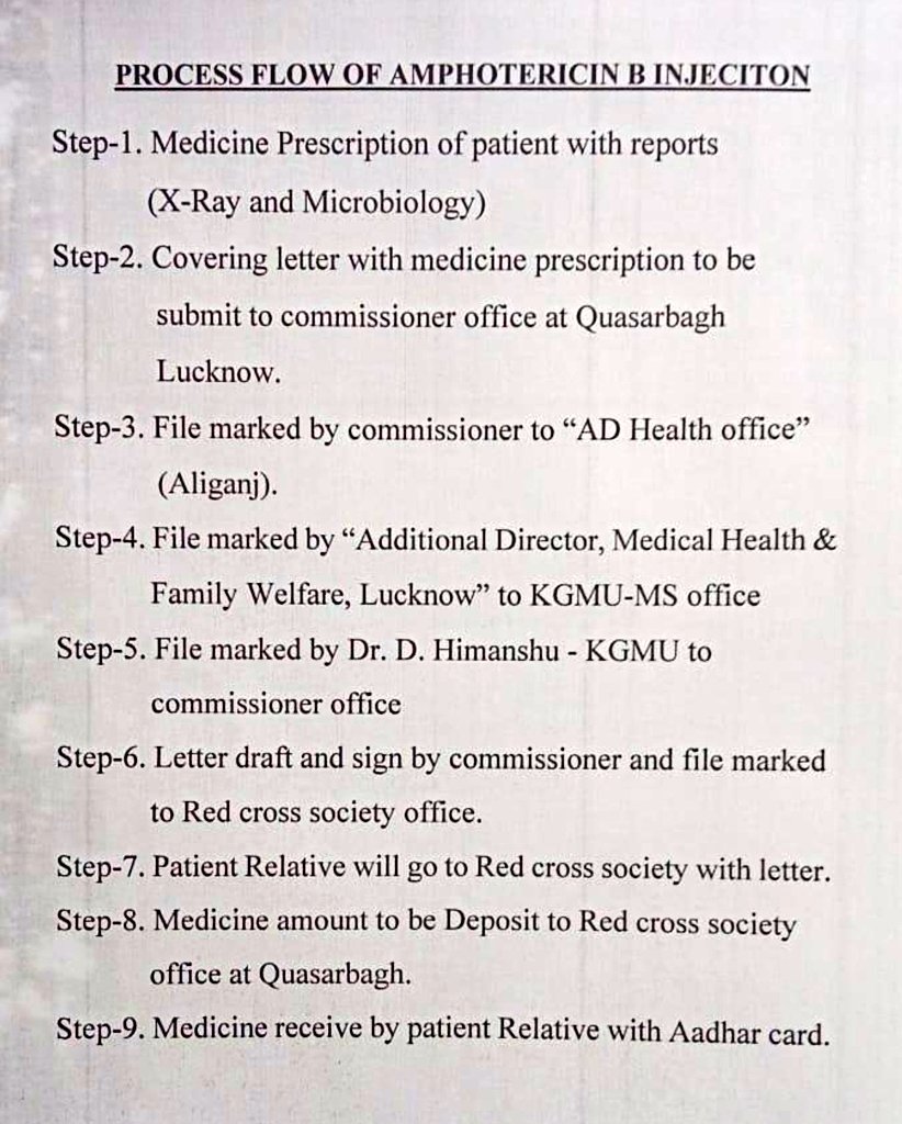 उत्तर प्रदेश मे लोग कोरोना और ब्लैक फंगस से कम, सरकारी फैसलों की वजह से ज्यादा मर रहे है. एक और ड्रैकोनियन आदेश हुआ है. ब्लैक फंगस मे जीवन रक्षक इंजेक्शन 9 स्तर की जांच और अनुमति के बाद मरीज को मिल सकेगा, इतनी कठिन प्रक्रिया पूरी करके जब तक इंजेक्शन मिलेगा मरीज श्मशान घाट पर होगा