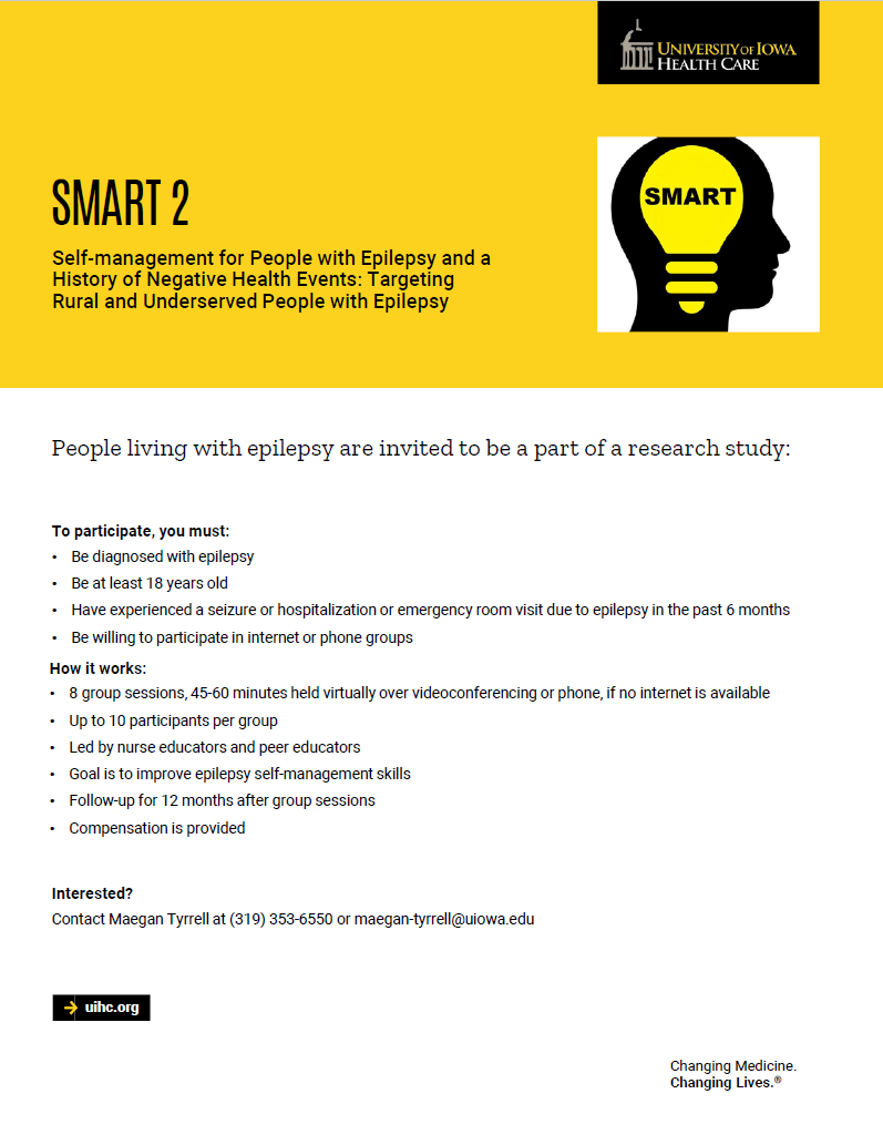 IowaNeurology's tweet photo. We're looking for participants for the SMART 2 study. See below for details and spread the word to anyone who might be interested! https://t.co/8Ifn0IBu6k