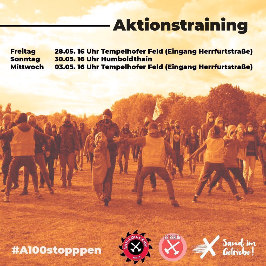 Aktionstrainings in Berlin! Damit wir alle sicher und top vorbereitet am #b0506 die #a100stoppen ! Mehr Infos auch bei Instagram!