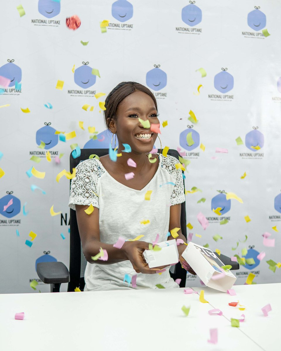 NationalUptake's tweet photo. Product handout day! 🎉

Tosin receiving her win, Samsung Galaxy A11

Ticket number AT2718253218 drawn on 26.2.21

#naup #nigeria #samsung #lottery https://t.co/GRNVe5LugR