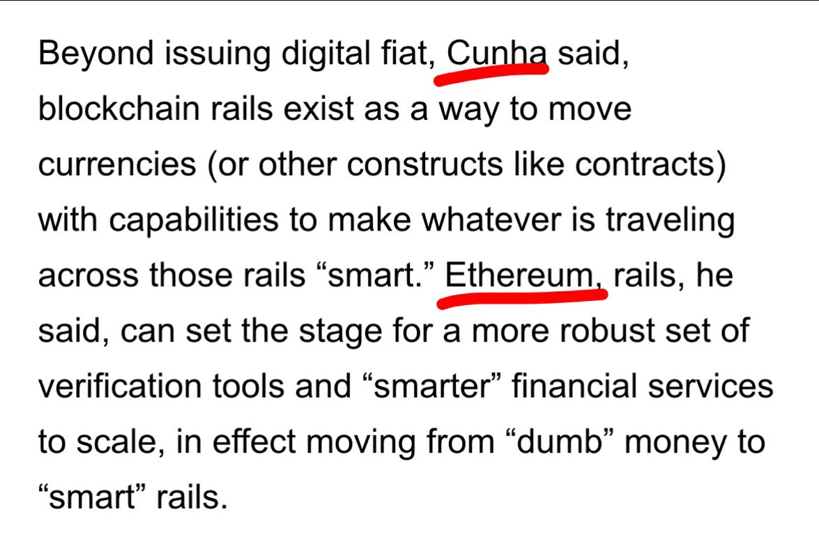 CroissantEth's tweet photo. What did the Federal Reserve mean by this? 🤔

$ETH for CBDC’s? https://t.co/cPAyWGbhHa