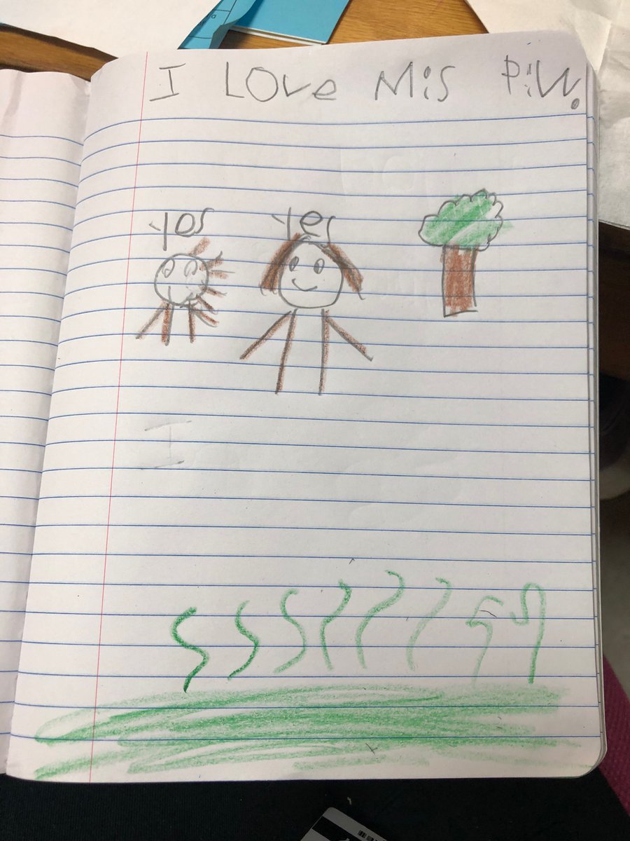 Free Writing Wednesday... When your kiddos can write and illustrate anything they want and they write a sweet sentence about their teacher, it sure makes my heart happy!!! ❤️❤️
<a href="/SudduthJackets/">Principal Abraham</a> 
<a href="/StarkvilleSD/">Starkville Schools</a>