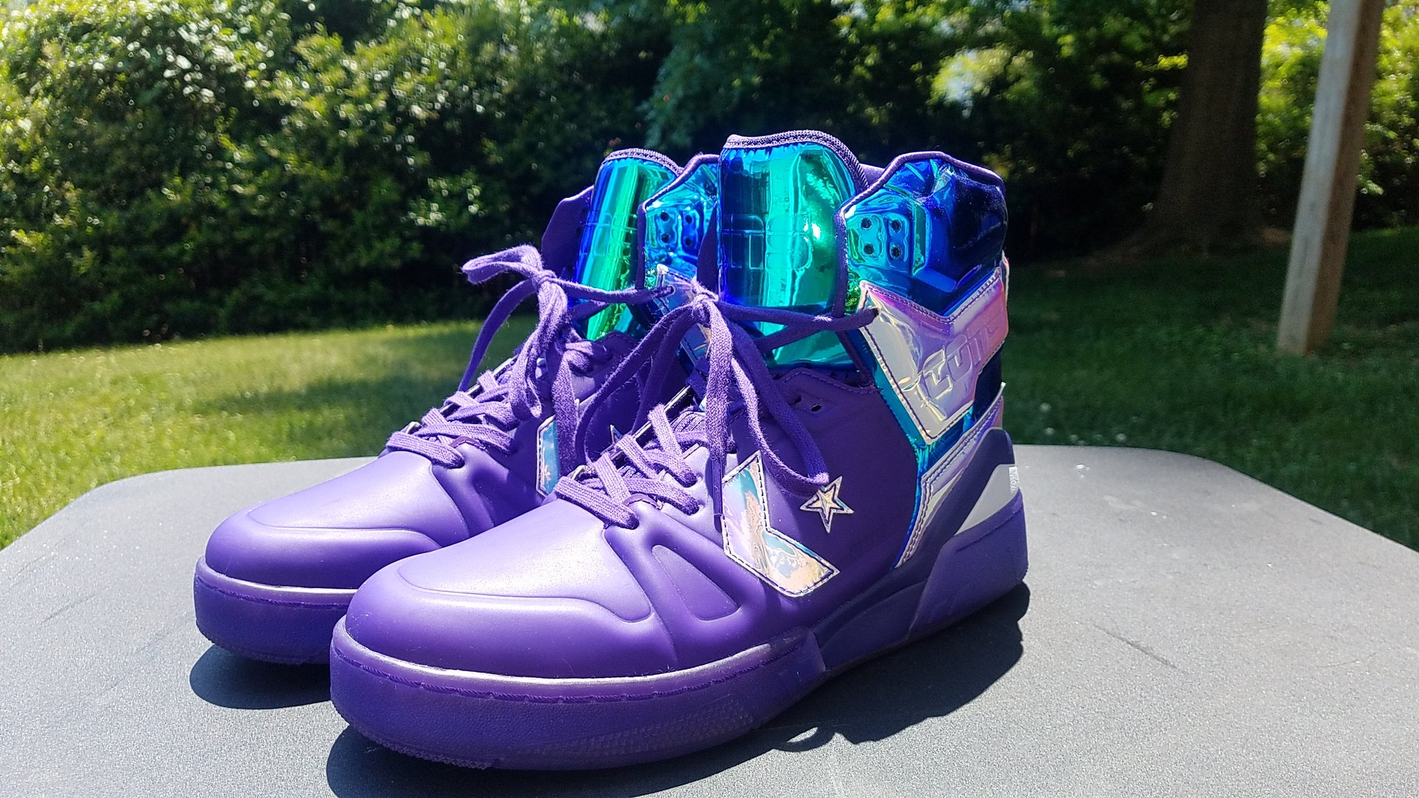 A Jackin Jackal MFF on X Selling my Limited Edition Converse ERX Impress Hi Iridescent Court Purple sneakers Size 8 Men s hard to find in this size I m also a Women s 8.5 W