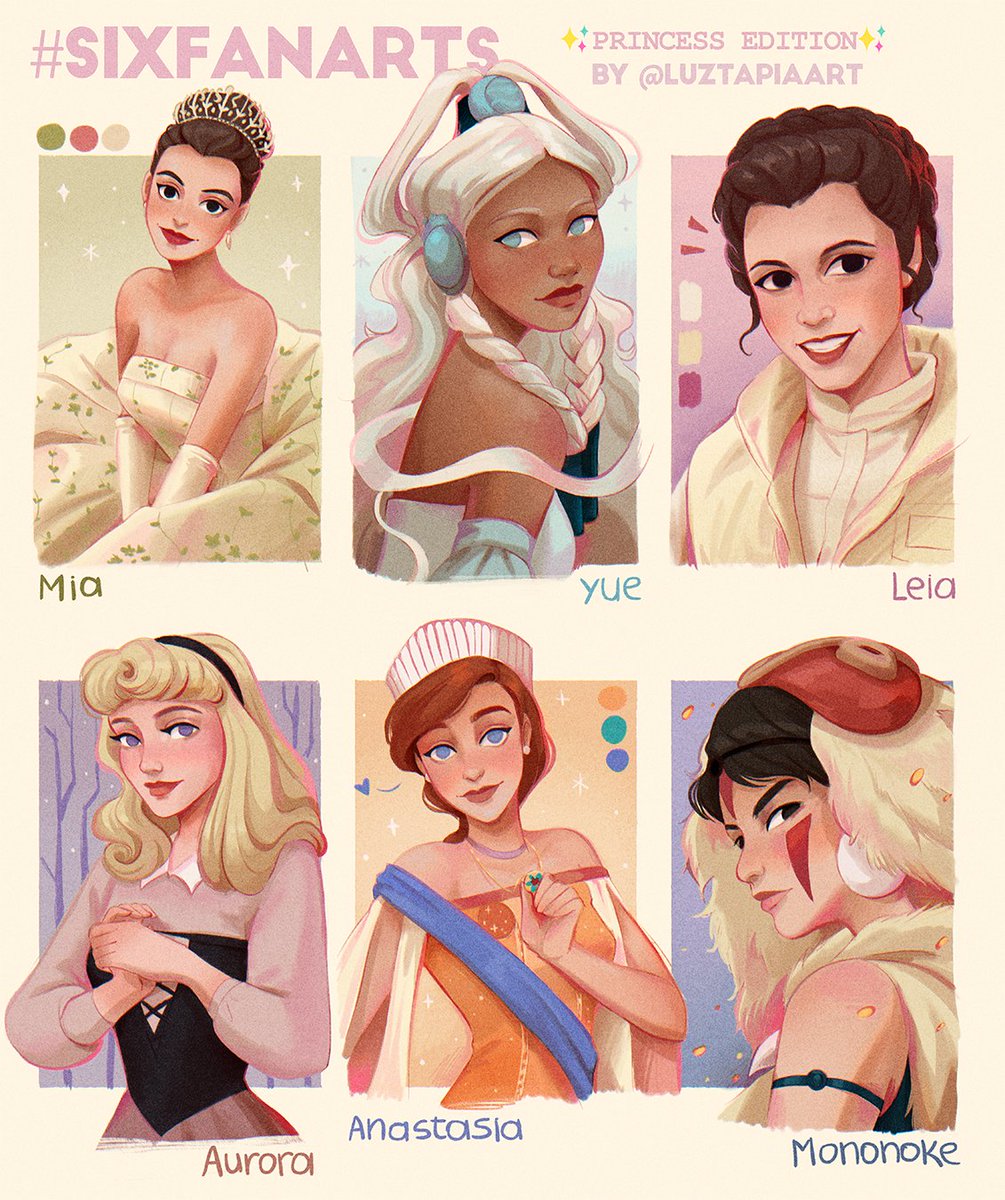 luztapiaart's tweet photo. My #sixfanart challenge number 6, the Princess edition 👑✨ I hope you like it! https://t.co/KicY8AXhOq