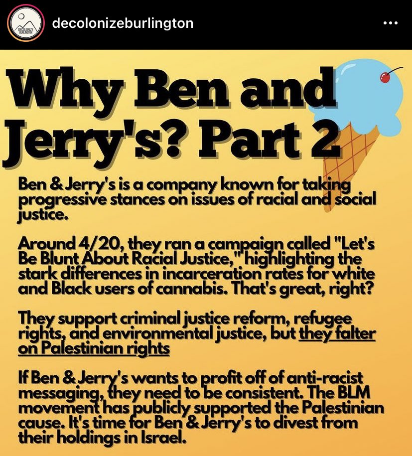 also boycott ben and jerry's