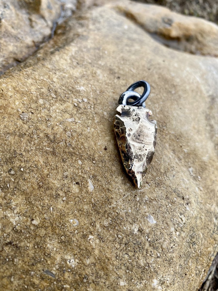 Another sand cast arrowhead pendant. This one is a 1/2 oz of 10k gold