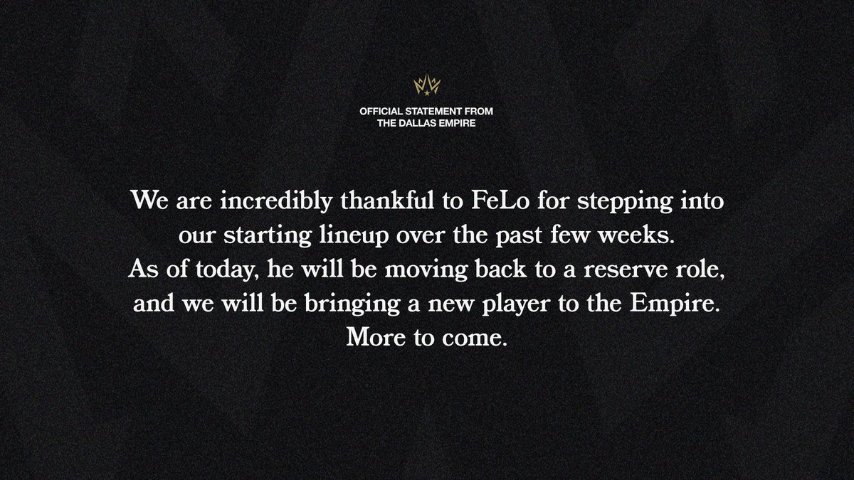 DallasEmpire's tweet image. Official statement: