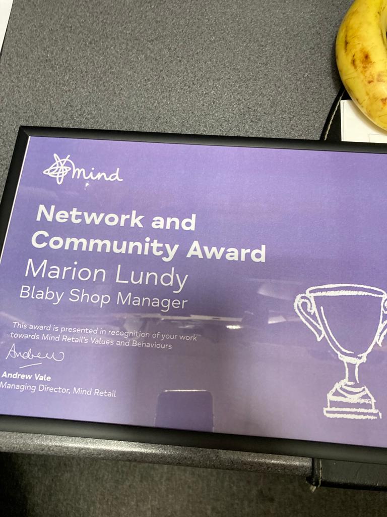 What a wonderful and a total surprise today being presented with the Network and Community award. Thank you Kevin for all your support and for the  beautiful flowers.
#mymindshop #Blaby 
#valuesandbehaviours