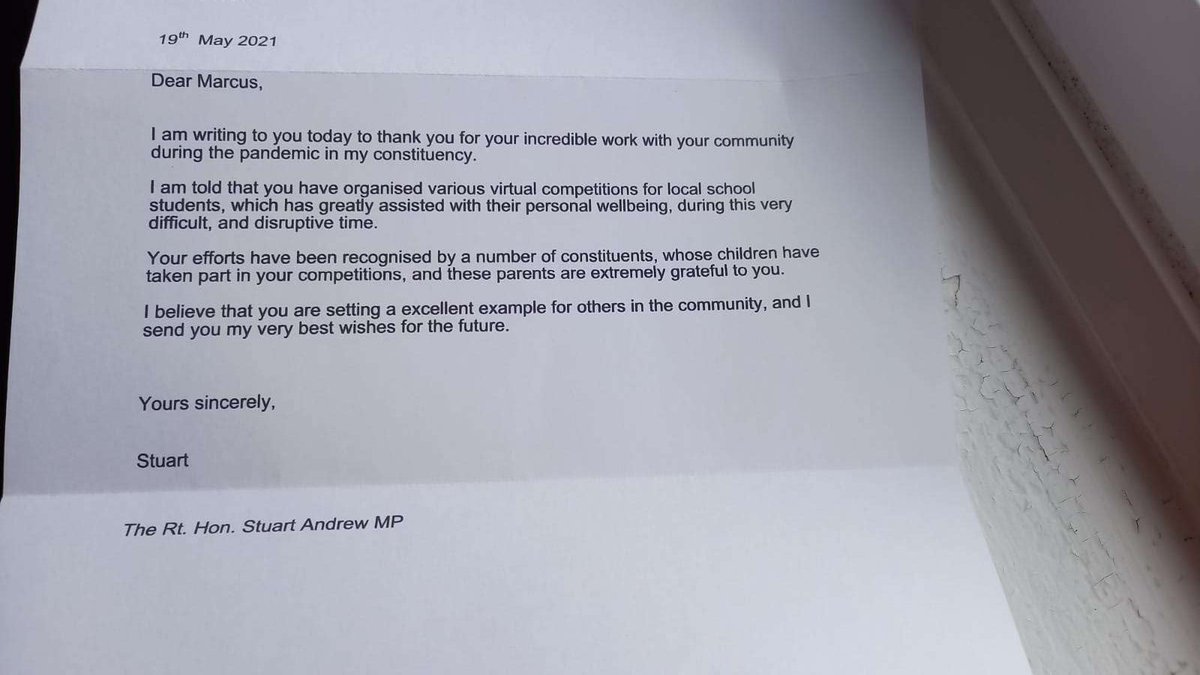 Congratulations to our Community Coach <a href="/WardellMarcus/">Marcus Wardell</a> who has had the work he carried out during the pandemic acknowledged. Well deserved Marcus and thank you