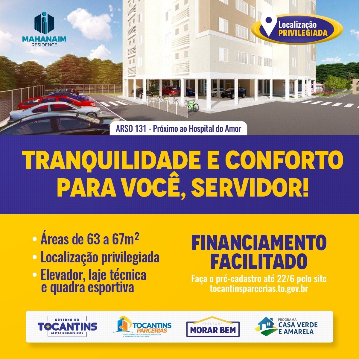 governoTO's tweet image. O MAHANAIM Residence é pertinho do Hospital do Amor e será o lar de centenas de servidores públicos. A #TocantinsParcerias com o #ProgramaMorarBem já iniciou o pré-cadastro para compra de apartamentos no Residencial Brisas do Lago. 🏠

Clique nesse link 👉 bit.ly/3ceJyIq