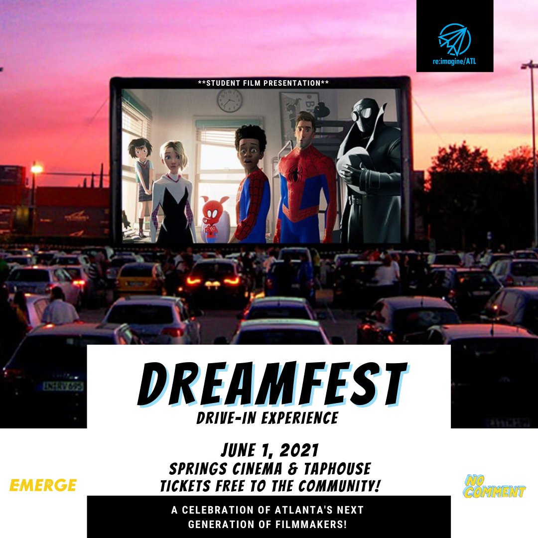 🚗 Join re:imagine/ATL at the movies for #DreamfestDriveIn, an evening under the stars! We hope you're just as excited as we are to celebrate the achievements of 11 Atlanta Gen-Z filmmakers from our flagship program #NoCommentFilm Fellowship! ⁠
⁠reimagineatl.com/dreamfest