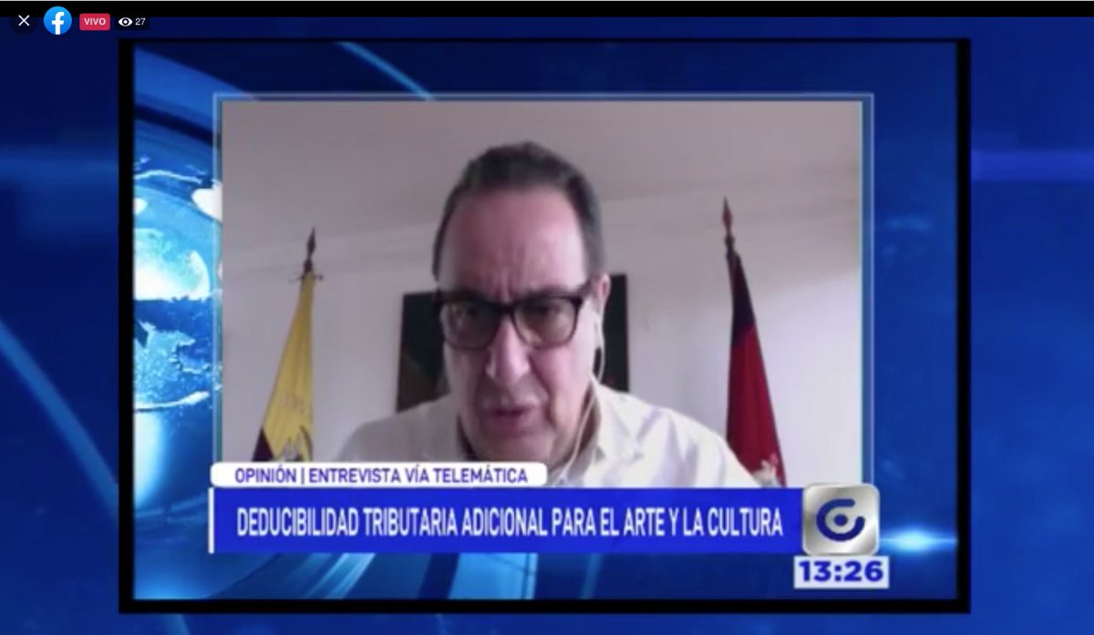 #TransicionTransparenteEc | En este espacio el  ministro Julio Bueno Arévalo resaltó el incentivo tributario de deducibilidad del 50 % adicional del pago al impuesto a la renta en la organización y patrocinio de eventos culturales. 
#SembramosFuturo