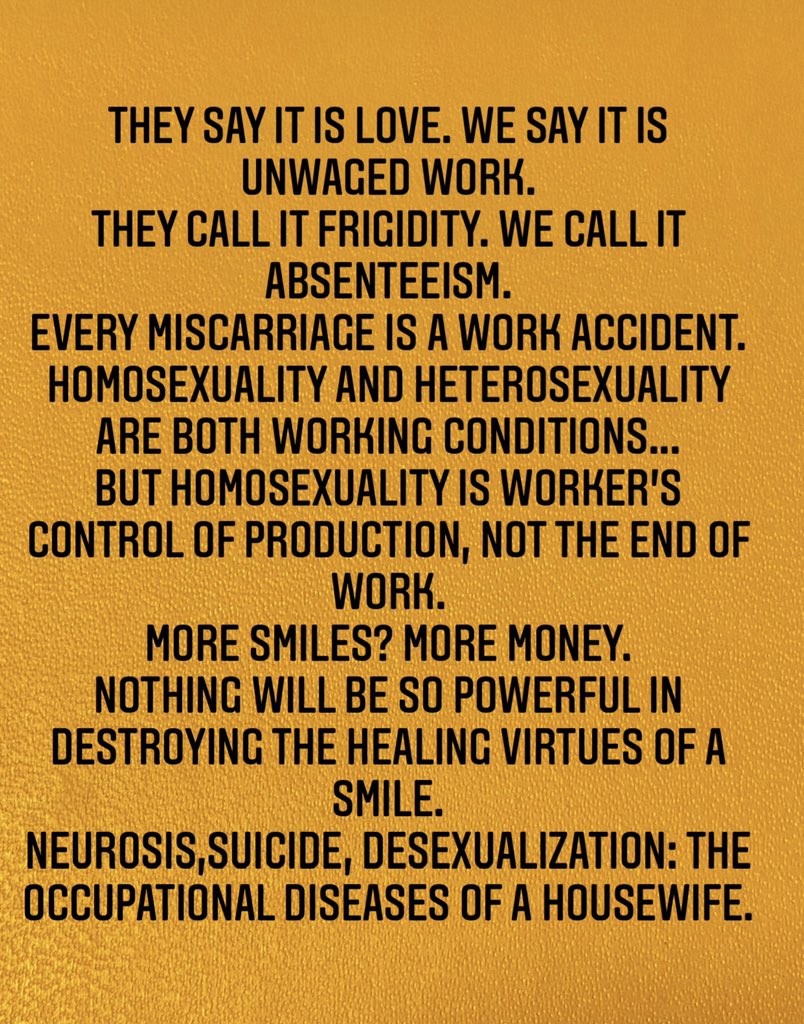 RuhiSleep's tweet image. A snippet from “Wages Against Housework”,  by the incomparable Silvia Federici. The GDP of a nation does not take into account the unpaid &amp;amp; invisible work that women do &amp;amp; have done, which if paid, at minimum wage would be around 1.5 trillion dollars in the US. #ReproductiveLabour