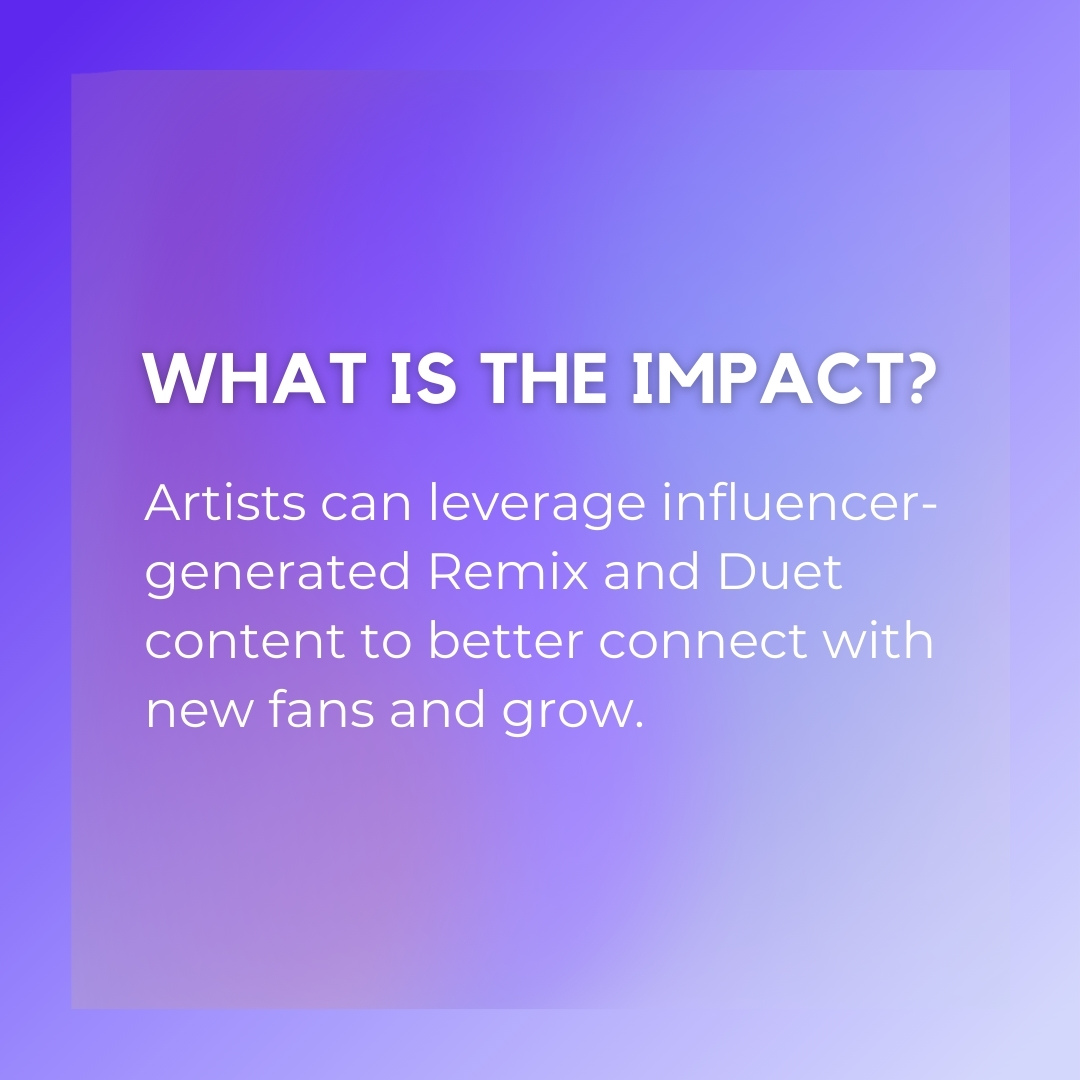 Artists can leverage influencer-generated Remix and Duet content to better connect with new fans and grow.
Follow ✅ @spaceloudofficial