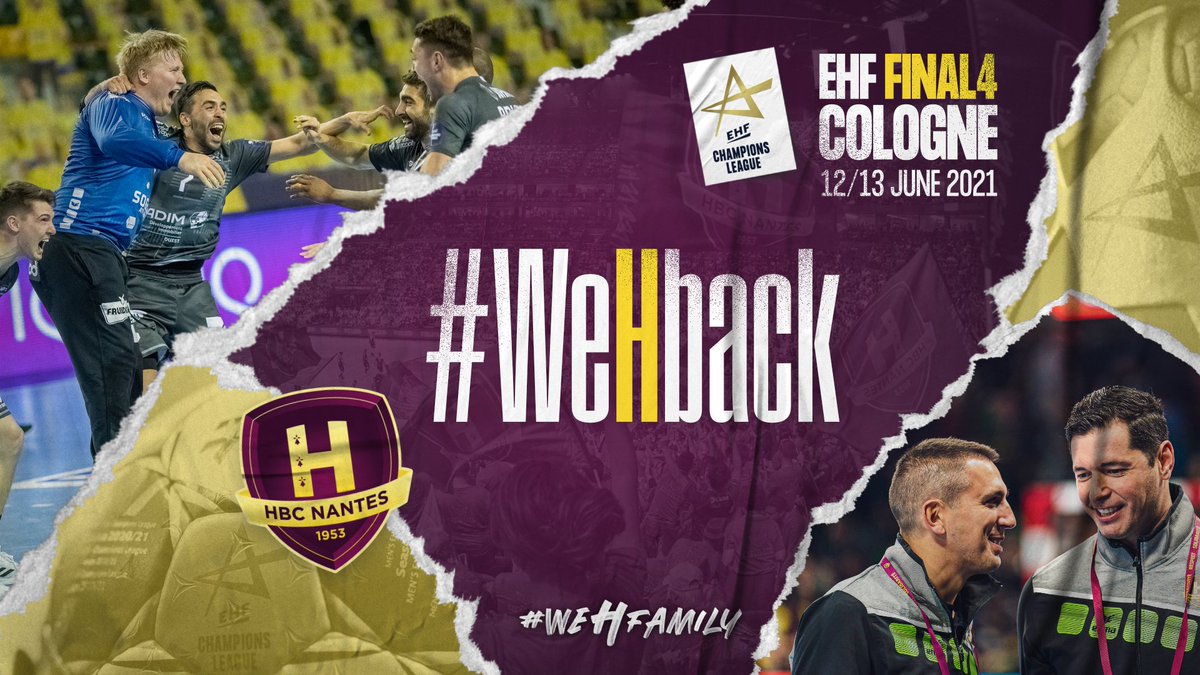 HBCNantes's tweet photo. 🙌 Joueurs, staff, direction, partenaires, supporters, salariés, bénévoles, licenciés... Bravo à tous, le @HBCNantes retourne à Cologne ! 🤘

#PeupleViolet | #WeHback https://t.co/mjfgaExQgO