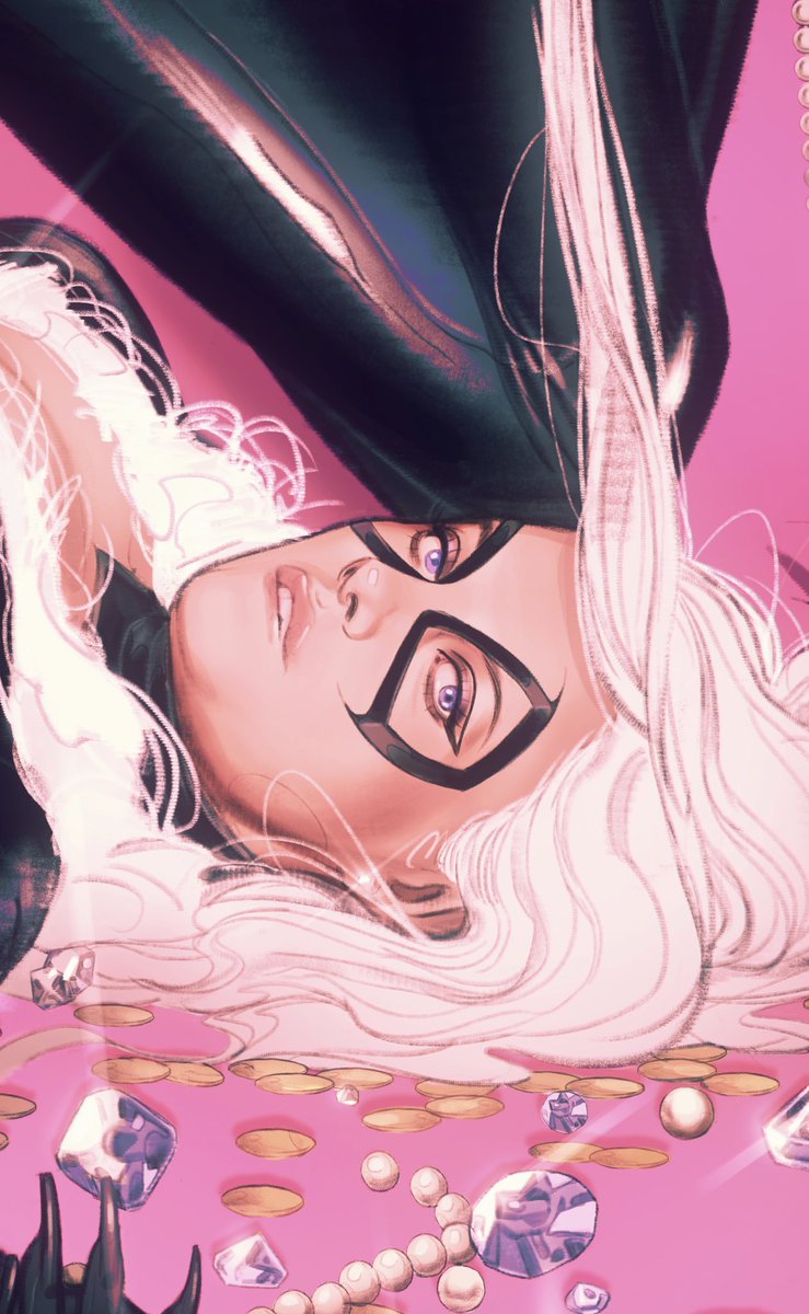 JSwayArt's tweet photo. *Meow* 🐈 
My Black Cat #9 Variant Cover for Marvel https://t.co/pQoqUWZnTW
