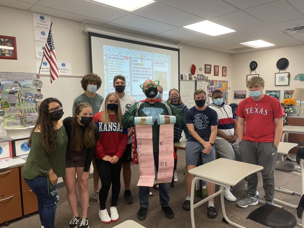 Highlight of the week: Mr. Matt Nevels, aka Super Subjuntivo Man’s last visit. Staley is losing one of the very best there is and ever will be. I am a better educator and person just having known you! <a href="/SHSFalcons/">Staley High School</a>