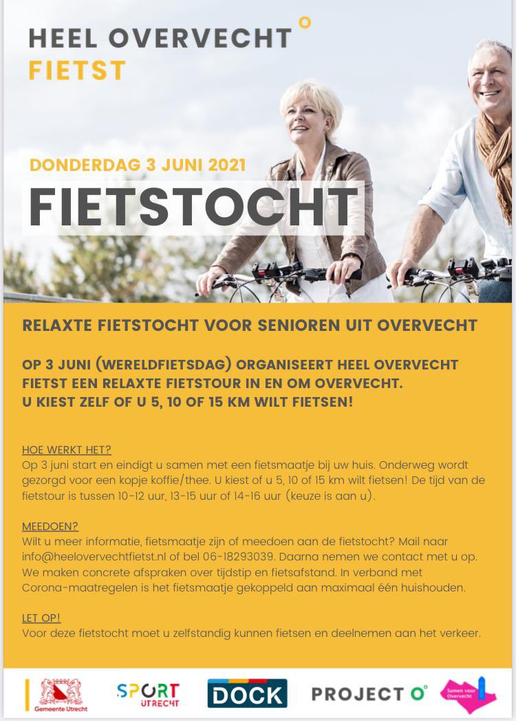 3 juni, wereldfietsdag! Heel Overvecht Fietst organiseert fietstocht voor senioren 👇