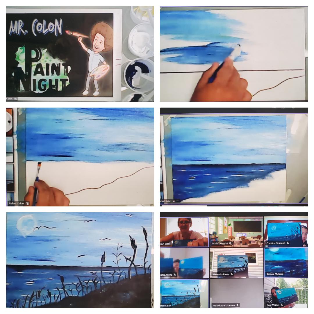 Bridging the gap between our in person and virtual learners. Shout out to RJ Colon, Robyn Wolfe, and our mentors for making todays Cougar Connect painting activity a reality. Special thank you to the OBEA for the generous donation. #SandburgStrong <a href="/AngZiemba/">Angela Ziemba</a> @OBSupCittadino