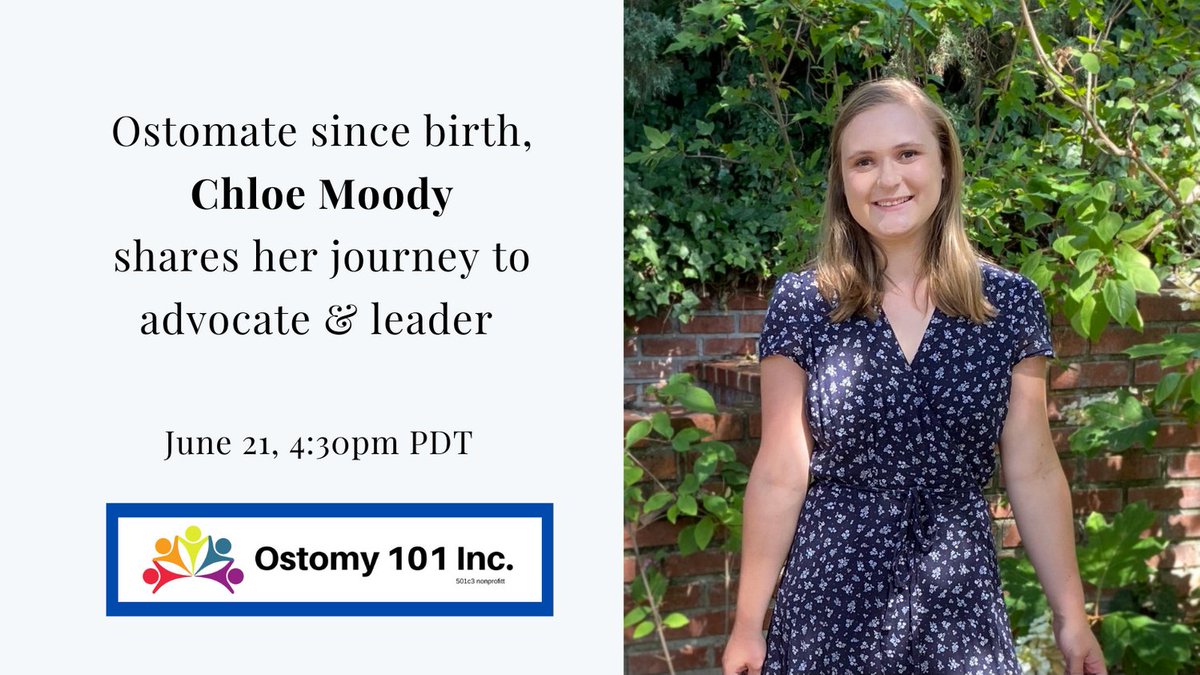 What’s it like to grow up with an Ostomy? Join us on June 21, 4:30pm pacific. Chloe Moody is an ostomy patient advocate and activist who has been a colostomy patient her whole life. FREE Register Here:lp.constantcontactpages.com/su/IiwSQNa