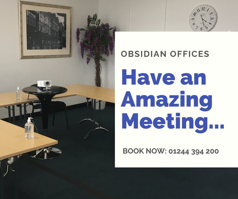 ObsidianOffices's tweet photo. You can still book your meetings with us here at Obsidian, create the perfect professional environment and make your meetings amazing! 
#BeObsidian #LockdownEasing #FlexibleWorking #ServicedOfficeSpace #ChesterBusinessCentre #WhereDoYouWorkFrom #MeetingRoomHire https://t.co/r2sxgeJXZE