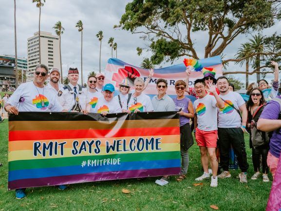 RMIT's tweet photo. It’s good to be back — we’re so excited to be a part of the @midsumma #Pride March once again! Watch this Sunday’s parade from the comfort of your home or join a registered watch party.
Find out more: https://t.co/H6TIu7vj4X #RMITPride #midsumma https://t.co/QMUKjL52fm